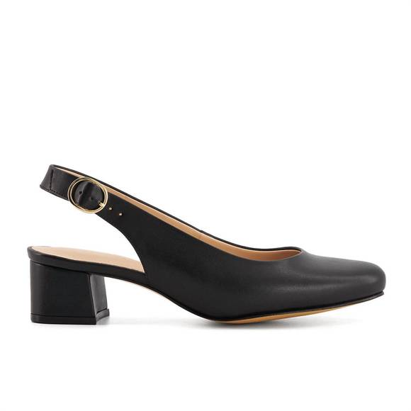 NEW ANDREA women's heeled slingback flats in black - Picture 3 of 6